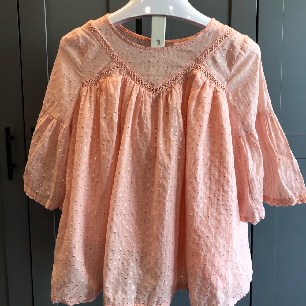 Pink light cotton lined bohemian blouse